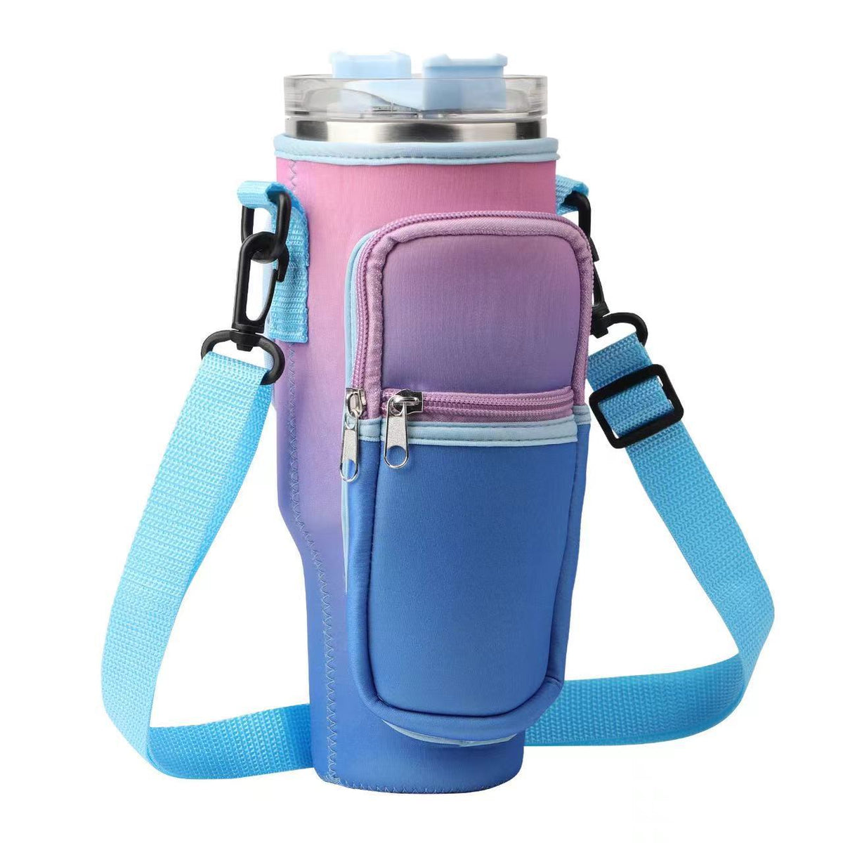 Neoprene Tumbler Sleeve with Strap - Insulated Cup Carrier