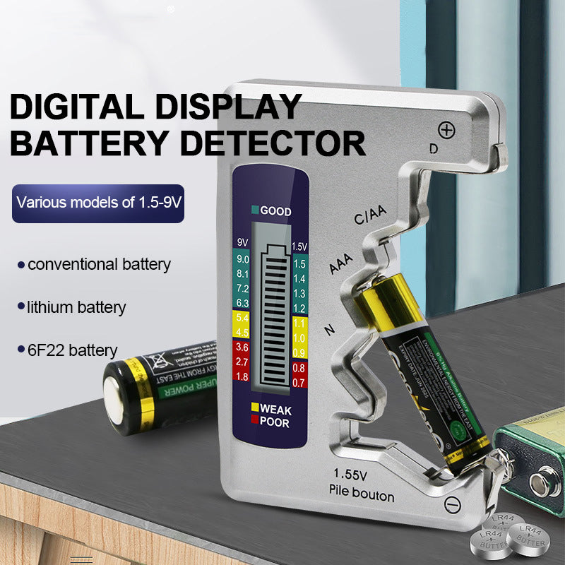 Universal Digital LCD Battery Tester - AA AAA 9V Checker