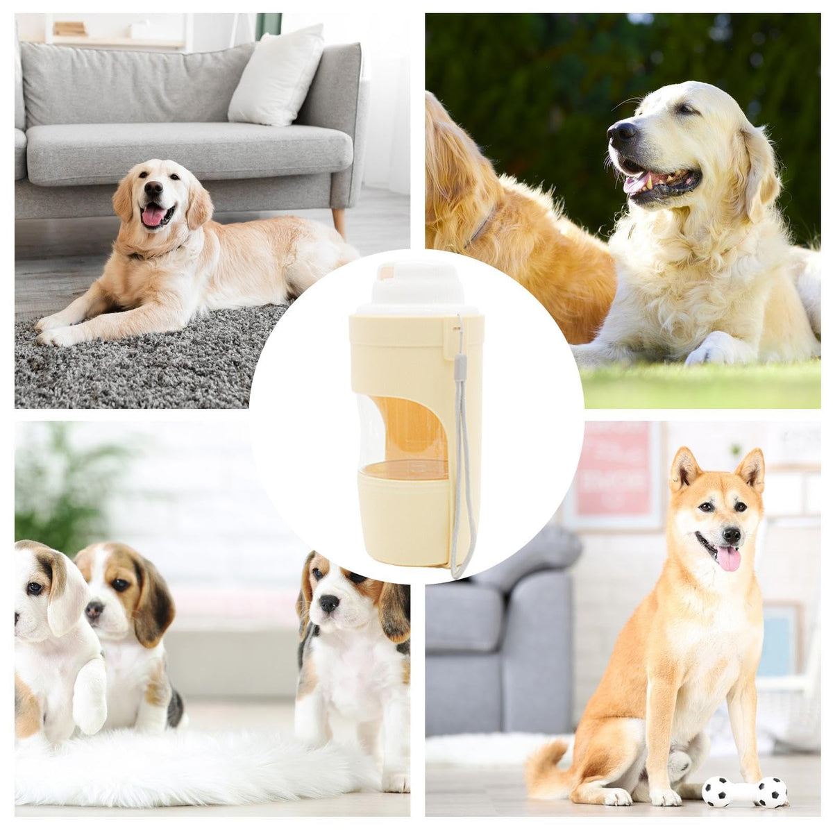 2-in-1 Portable Dog Water Bottle & Food Dispenser - Leakproof Travel Pet Bottle for Walks