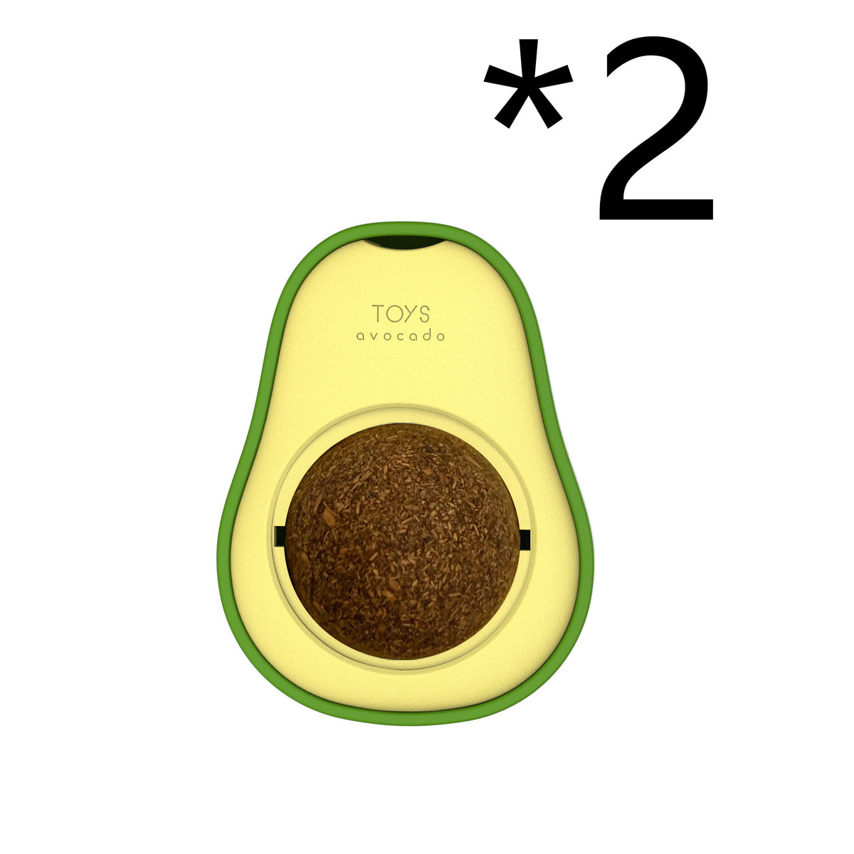 Avocado Catnip Ball Toy - 360° Rotating Wall-Mounted Mint Lick Toy for Cats