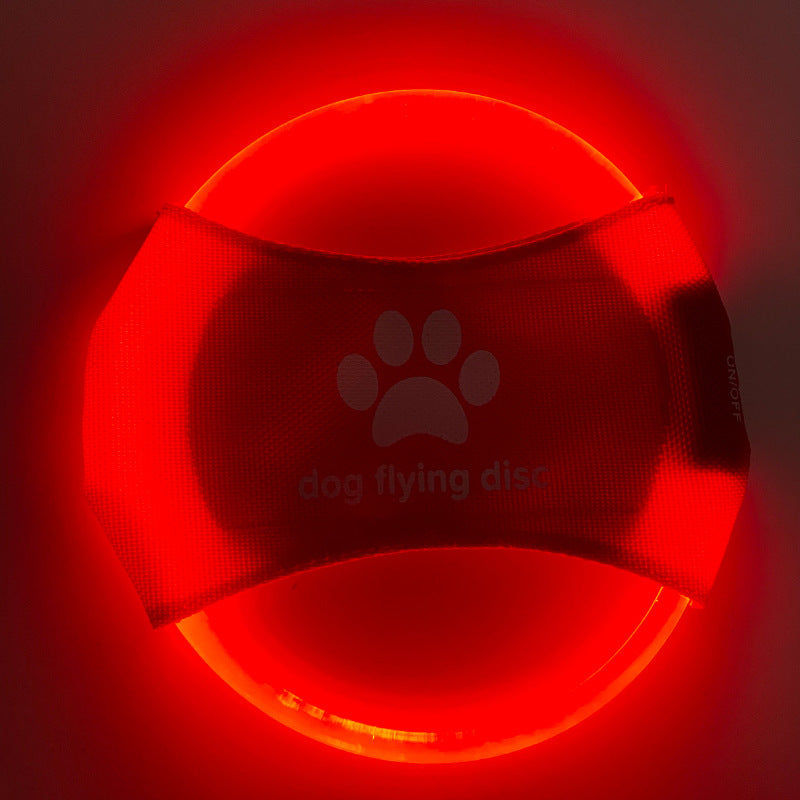 LED Light-Up Dog Frisbee - USB Rechargeable Glowing Flying Disc for Night Play