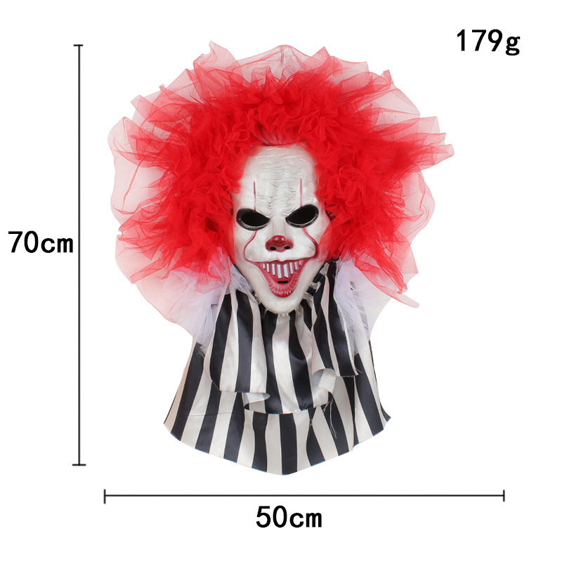 Halloween Horror Clown Wreath Door Hanging Decoration Wall Ghost