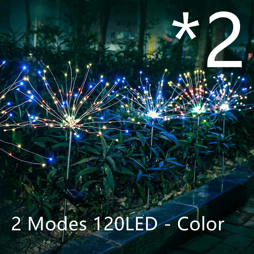 Christmas Ground Plug Solar Fireworks Light LED String Copper Wire