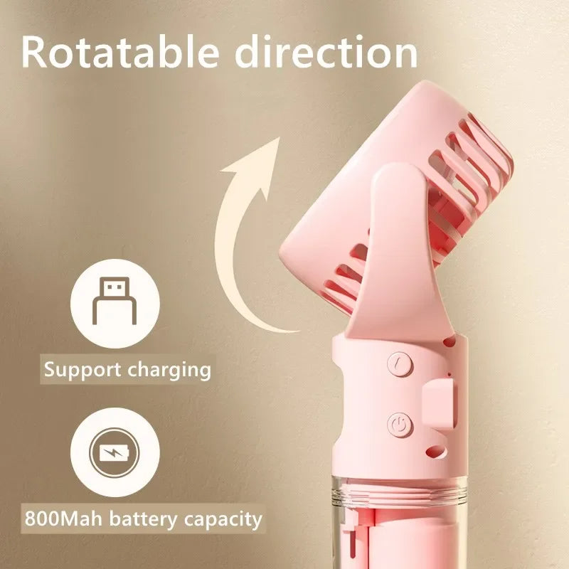 Portable Handheld Water Mist Spray Fan - 4-Speed USB Fan