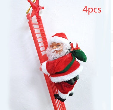 Christmas Santa Claus Climbing Ladder Electric | Xmas Holiday Decor