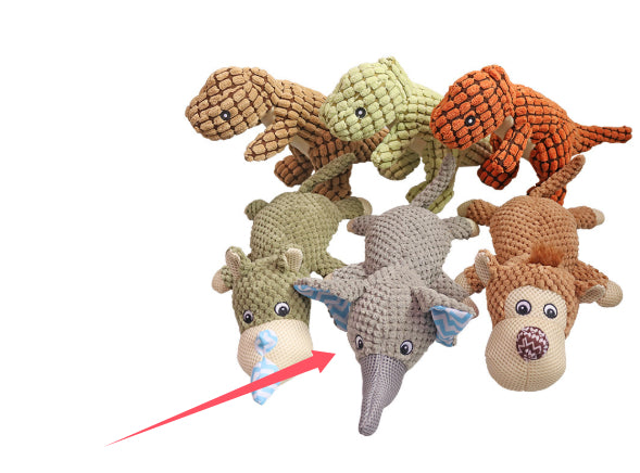 Squeaky Plush Dog Toys - Soft Animal Puzzle Chew Toys for Small & Medium Dogs