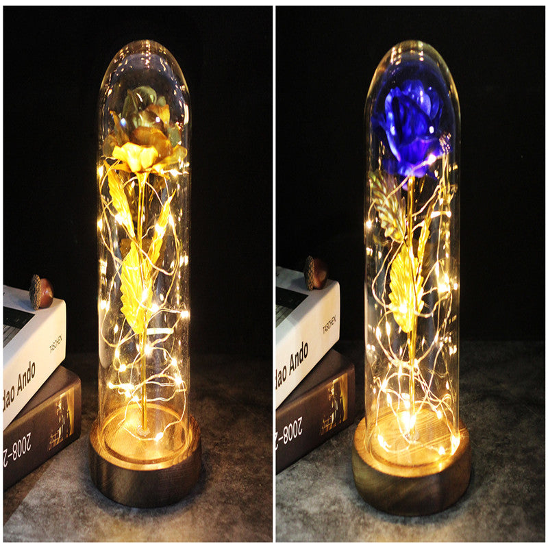 Little Prince Rose in Glass Dome - Eternal Flower LED Gift