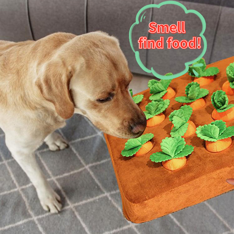 Carrot Plush Snuffle Dog Toy - Hide & Seek Vegetable Chew Toy for Dogs and Cats