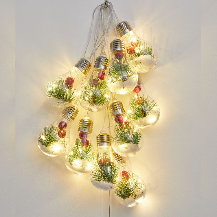 Christmas Outdoor Red Fruit Festive Lights Bulb String | Xmas Holiday Decor