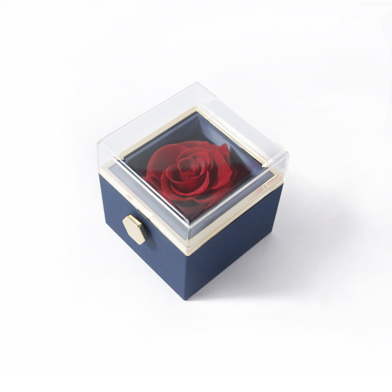 Acrylic Rotating Rose Jewelry Box