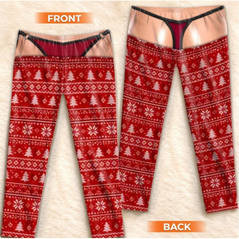 Unisex Funny 3D Thong Illusion Print Pants