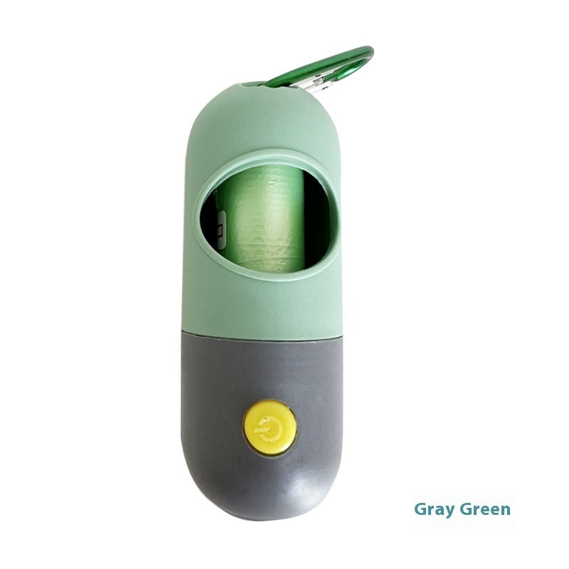 LED Dog Poop Bag Dispenser - Light-Up Waste Bag Holder with Flashlight