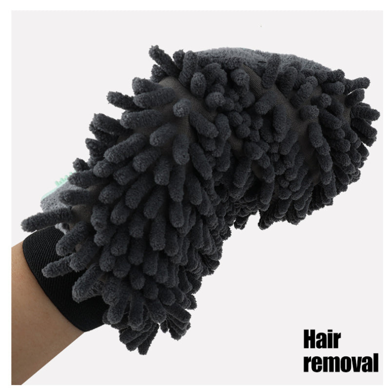 2-in-1 Pet Bath & Grooming Glove - Silicone Massage Brush and Drying Mitt