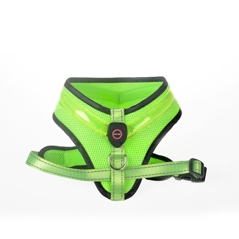 LED Dog Harness Vest - USB Rechargeable Light-Up Reflective Harness