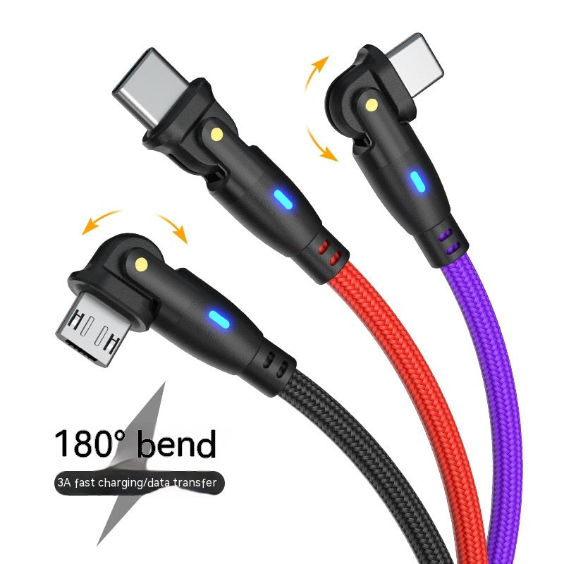 180° Bending Fast Charging Data Cable - Gaming USB Cable