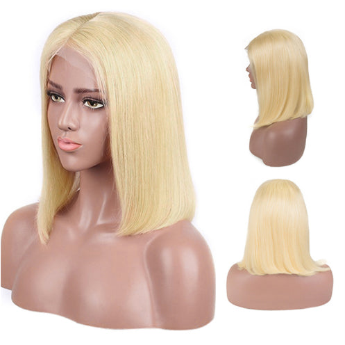 613 Blonde Bob Wig Short Straight Human Hair Wigs for Women