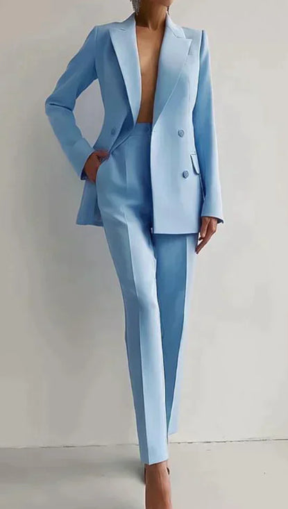 Casual Suits Fashion Long Sleeve Single-Breasted Jacket Top and Slim