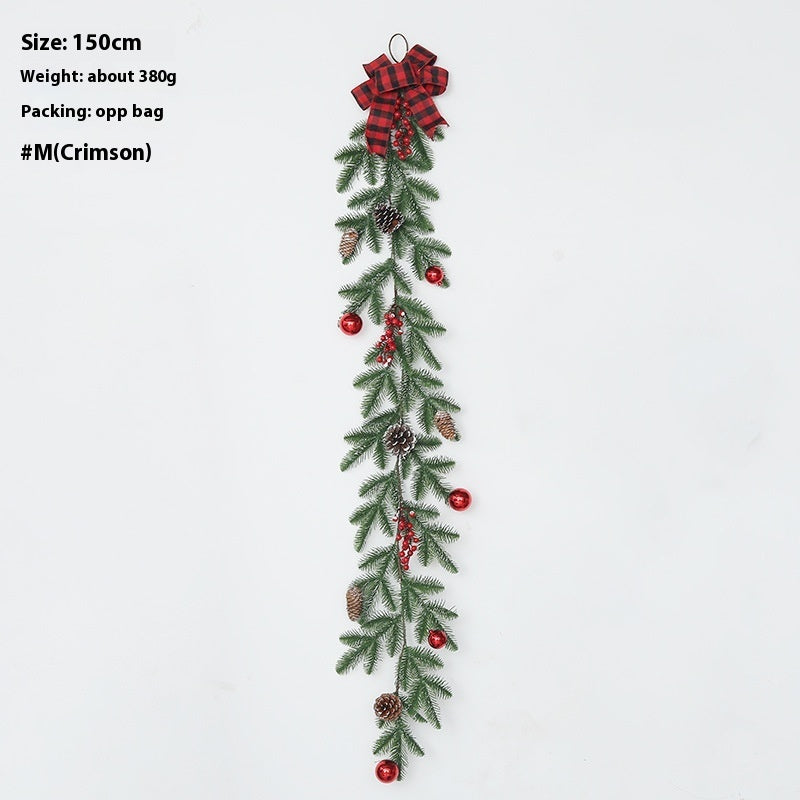 Christmas Decoration Upside Down Tree Horn Rattan Wreath | Xmas Holiday Decor