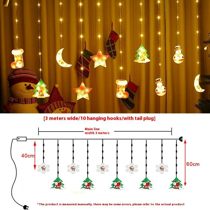 Christmas Painted Curtain Lights Holiday Layout Rubber-covered Wire