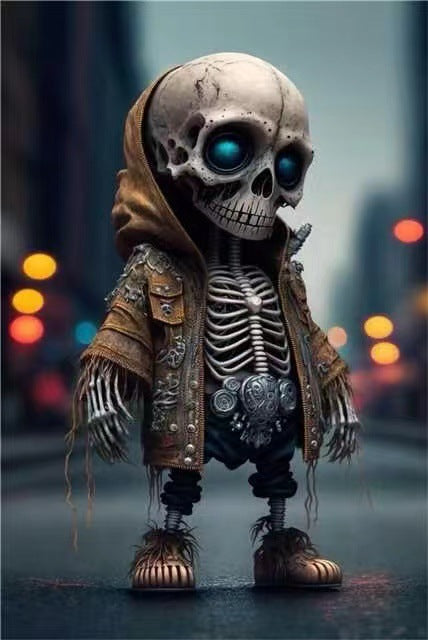Halloween Cool Skeleton Figurines Doll Resin Ornament Home Decor