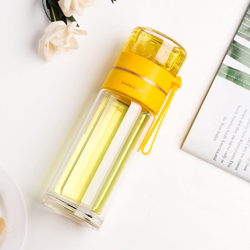 Double-Wall Glass Tea Infuser Bottle - 400-450 ml