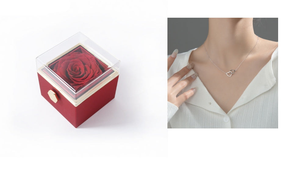 Acrylic Rotating Rose Jewelry Box