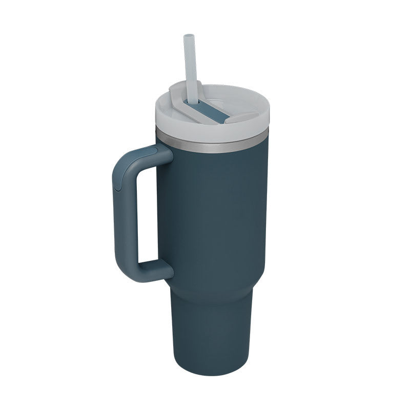 40oz Insulated Tumbler with Handle & Straw - Stainless Steel Leakproof Travel Mug