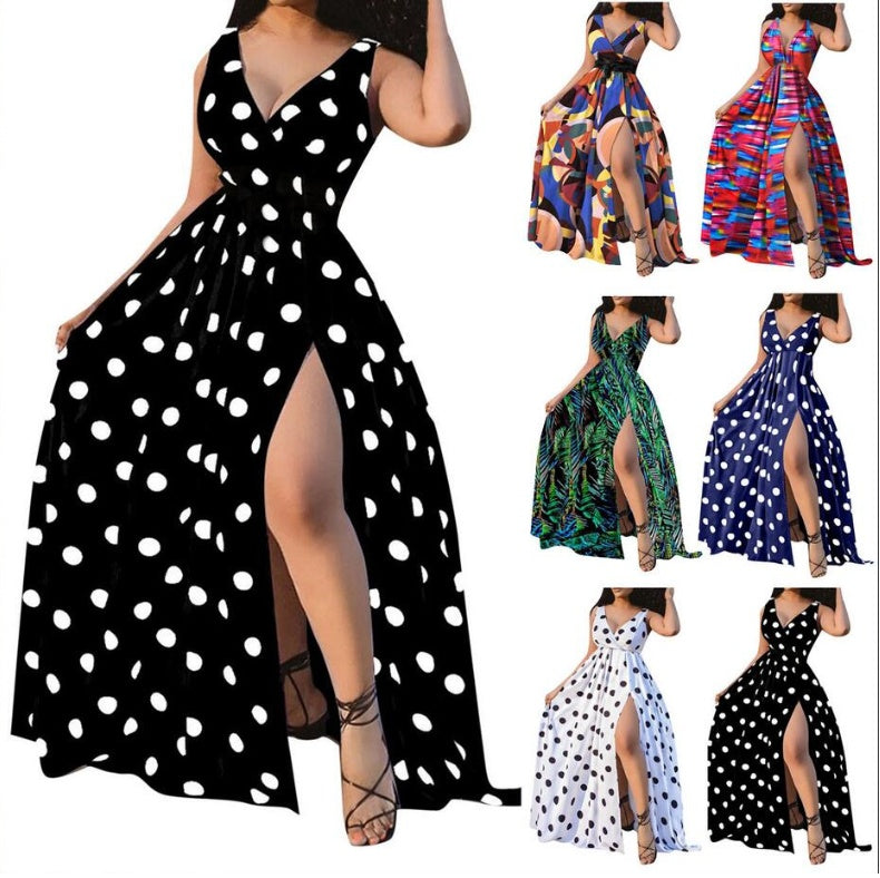 Sexy Dresses Women Party Ladies Belt Plus Size Forked Club