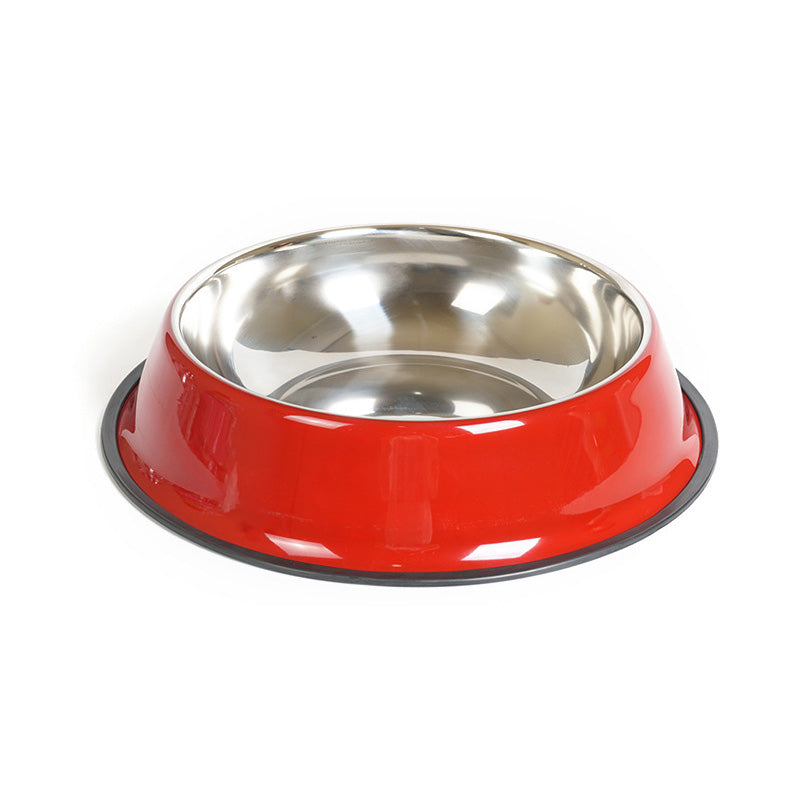 2-in-1 Stainless Steel Pet Bowl with Melamine Base - Food & Water Bowl, 6 Sizes