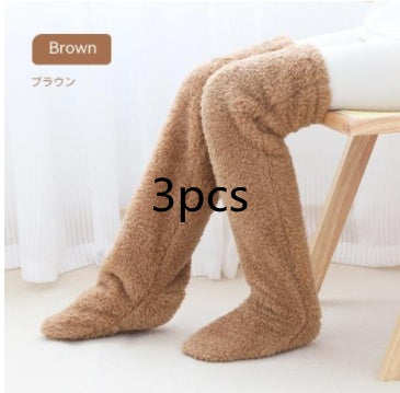 Over Knee High Fuzzy Long Socks Winter Warm Cold Leg Joint Cold-Proof