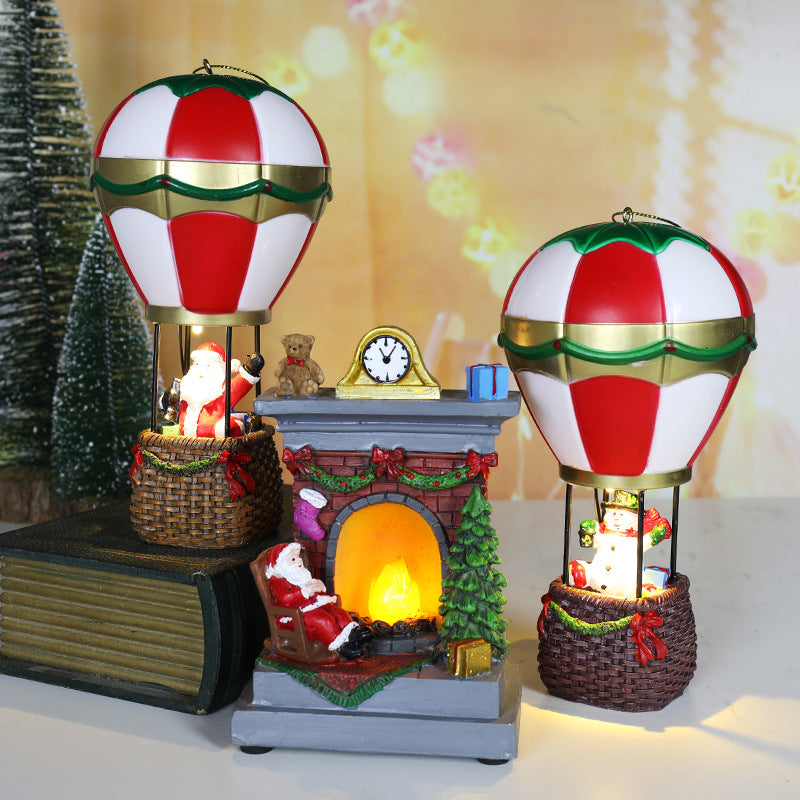 Christmas Resin Luminous Old Man Snowman Decoration Ornaments