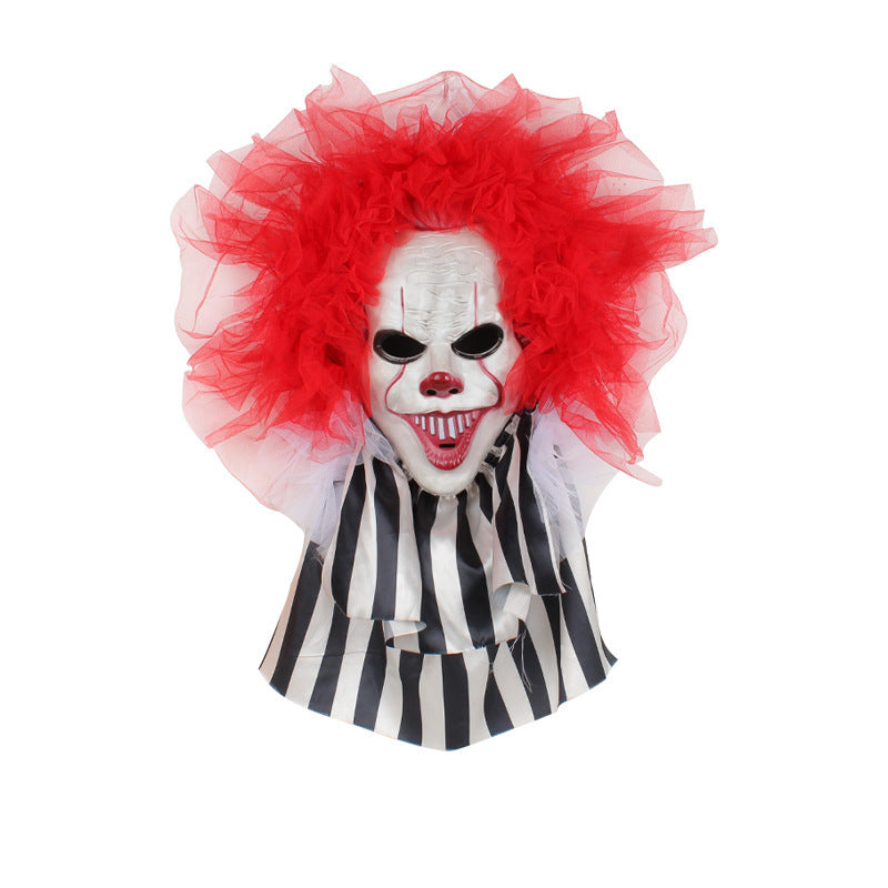 Halloween Horror Clown Wreath Door Hanging Decoration Wall Ghost