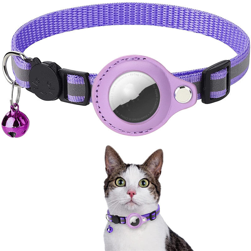 Reflective AirTag Dog Collar - Nylon Pet Collar with Waterproof AirTag Holder