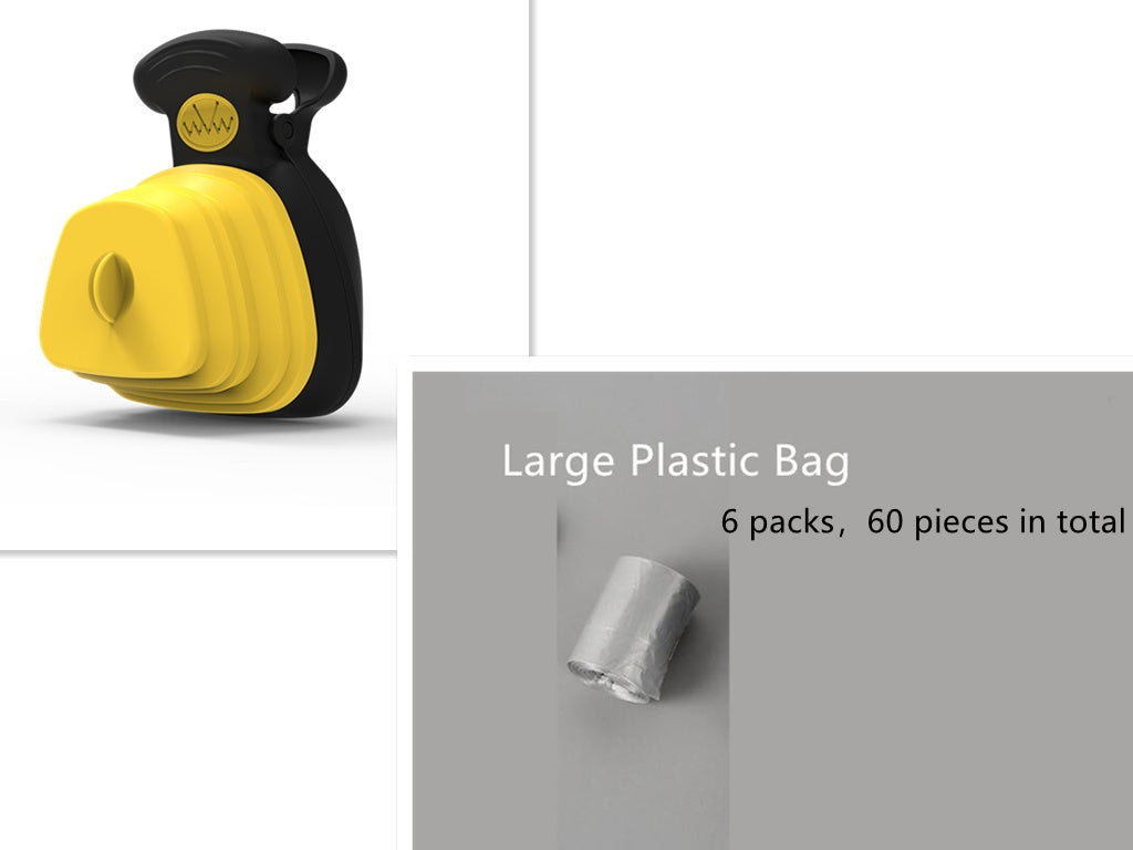 Foldable Dog Poop Scooper with Bag Dispenser - Portable Travel Pooper Scooper