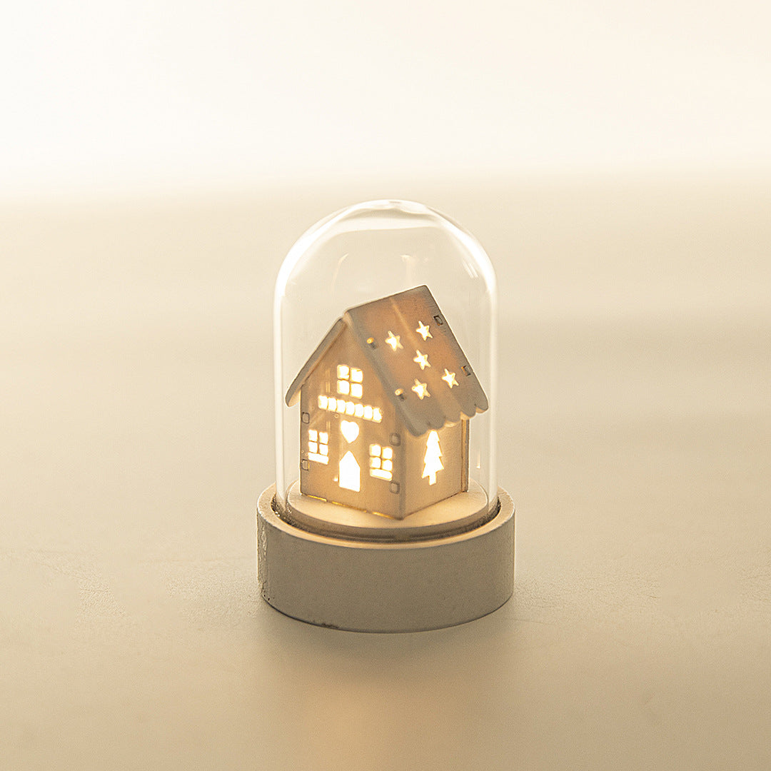 Christmas Decorations Luminous Wooden House Ornaments | Xmas Holiday Decor