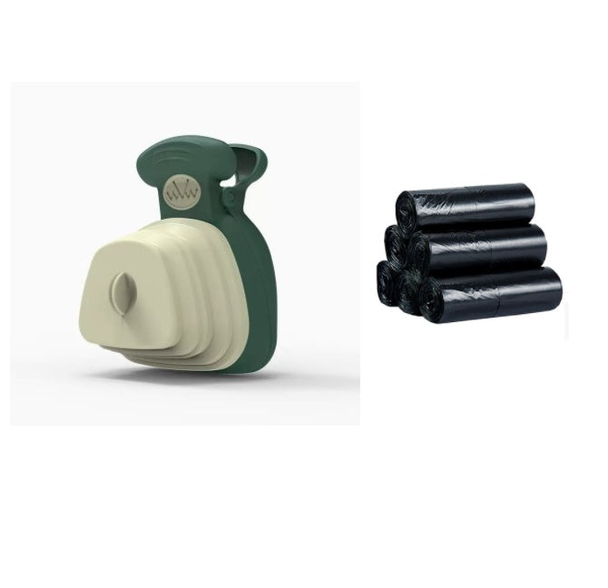 Foldable Dog Poop Scooper with Bag Dispenser - Portable Travel Pooper Scooper