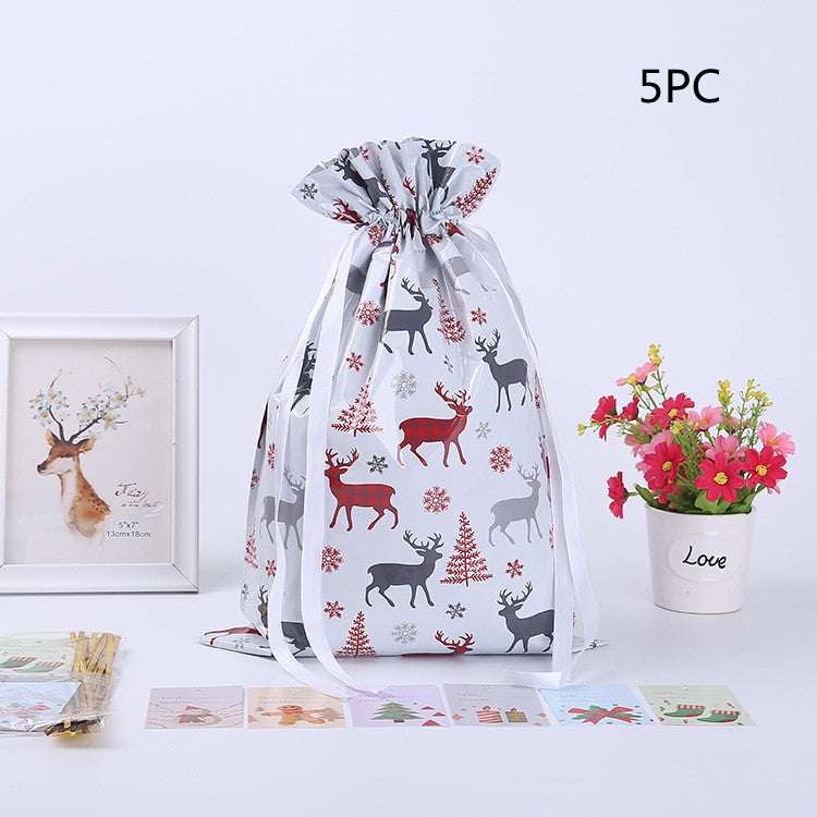 Christmas Gift Wrapping Bag Drawstring Decoration | Xmas Holiday Decor
