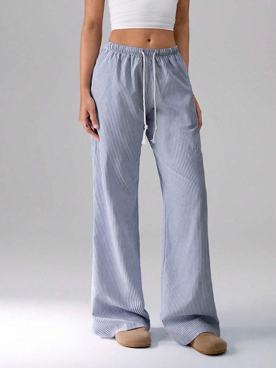 Women's Loose Wide-Leg Pants with Tie Waist