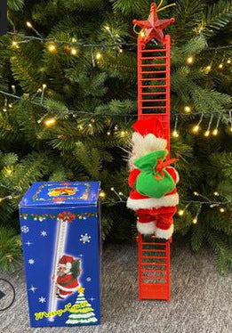 Christmas Santa Claus Climbing Ladder Electric | Xmas Holiday Decor
