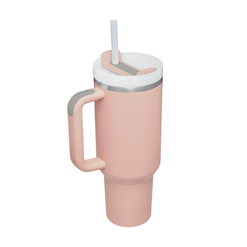 40oz Insulated Tumbler with Handle & Straw - Stainless Steel Leakproof Travel Mug