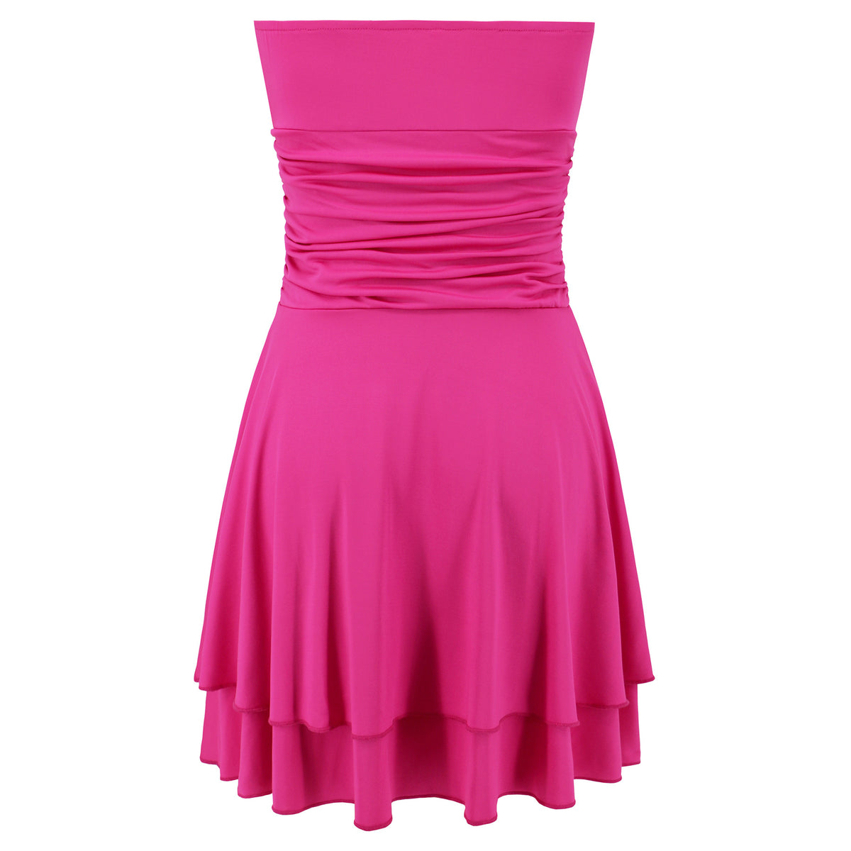 Summer Ruffles Tube Short Dress Fashion Solid Color Party Beach