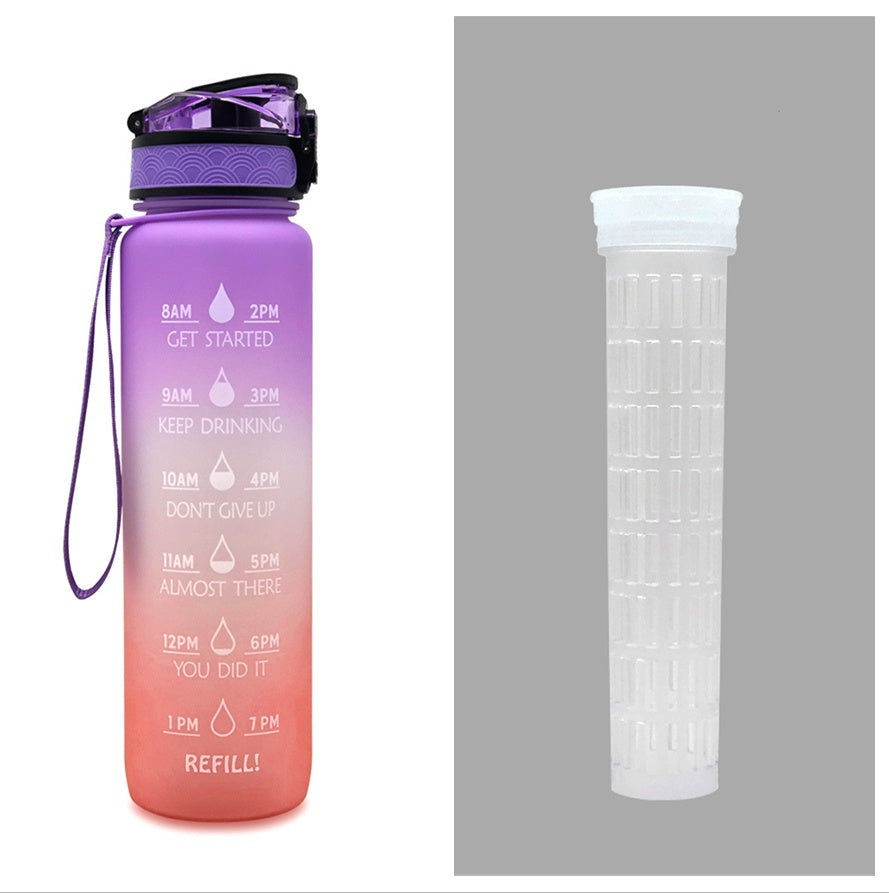 1 L Motivational Water Bottle with Time Markers
