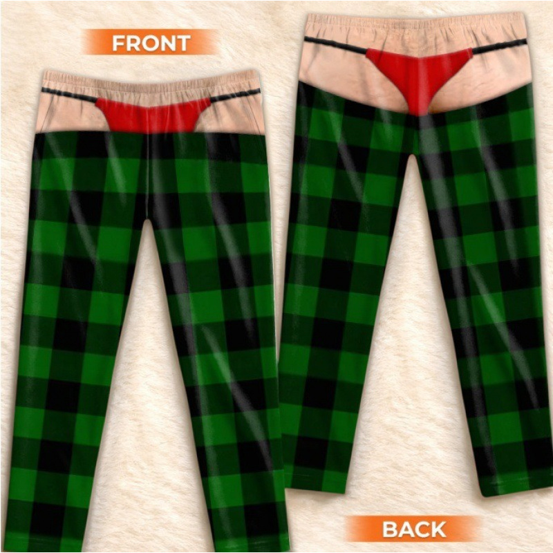 Unisex Funny 3D Thong Illusion Print Pants