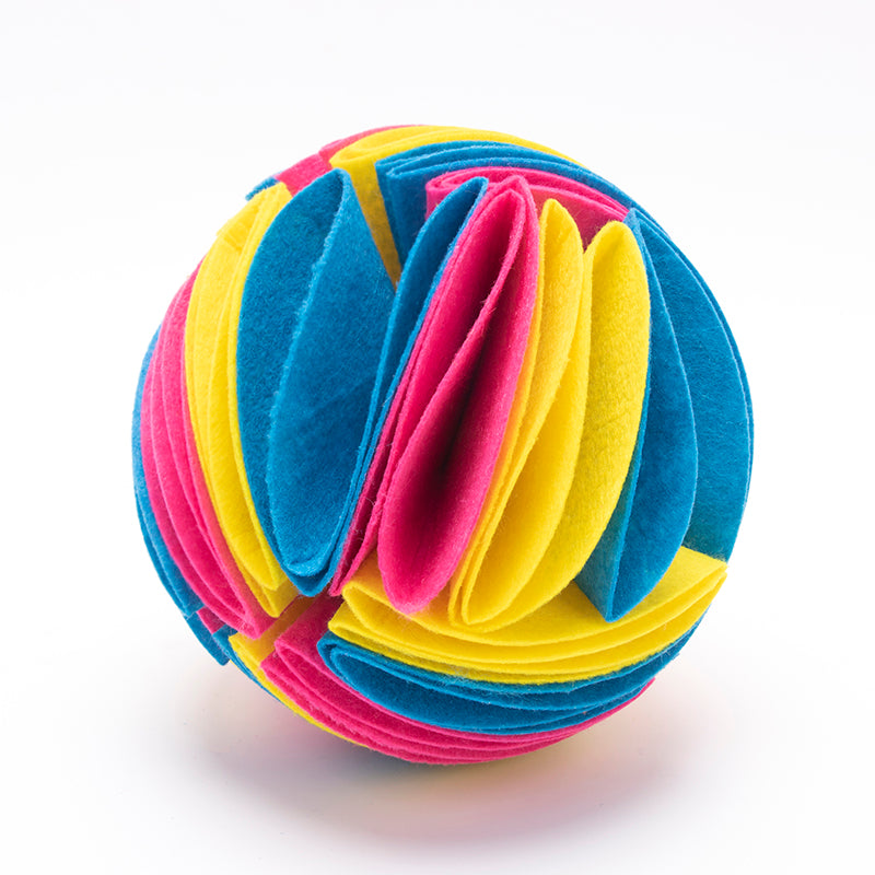 Foldable Dog Snuffle Ball - Treat Hiding IQ Training Toy for Dogs & Cats
