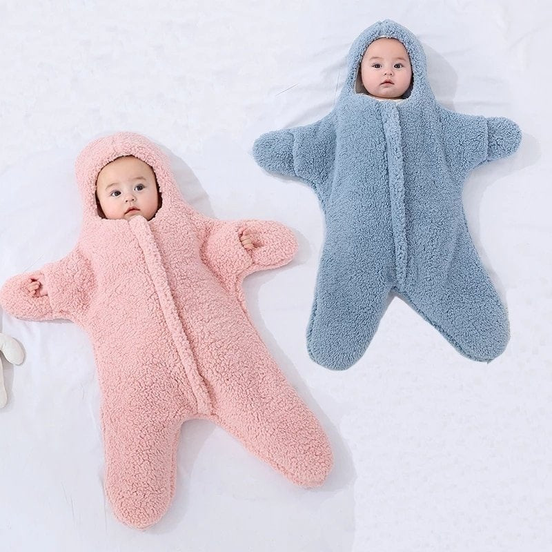 Baby Starfish Lamb Velvet Sleeping Bag - Soft Wearable Blanket