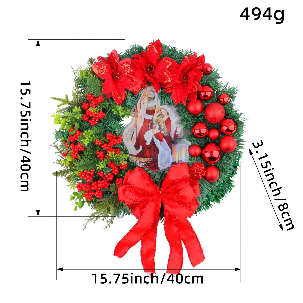 Christmas Light Wreath Door and Window Decoration Vine Ring | Holiday Gift