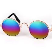Cute Pet Sunglasses & Straw Hat - Retro Cat and Small Dog Glasses Photo Accessory