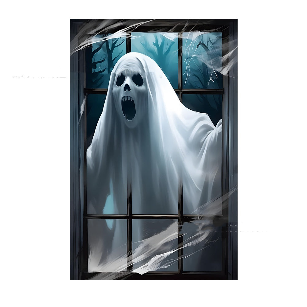 3D Holiday Halloween Horror Witch Window Cover Family Party Decoration
