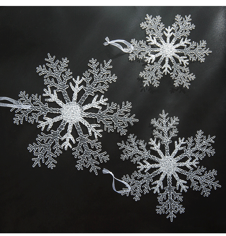 Christmas Decoration Acrylic Transparent Snowflake Tree Pendant DIY
