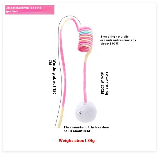 Spring Suction Cup Cat Toy - Interactive Fur Ball Teaser for Solo Play